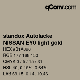 Color code: standox Autolacke - NISSAN EY0 light gold | qconv.com