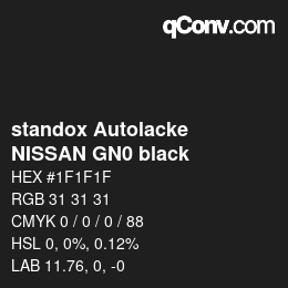 Color code: standox Autolacke - NISSAN GN0 black | qconv.com