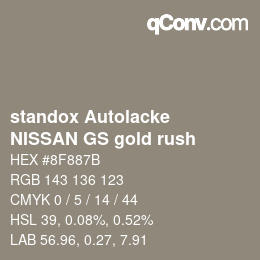 Farbcode: standox Autolacke - NISSAN GS gold rush | qconv.com