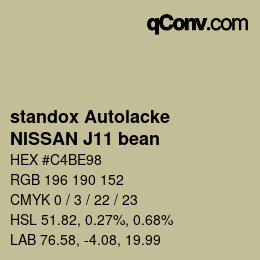 Color code: standox Autolacke - NISSAN J11 bean | qconv.com