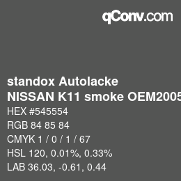 Color code: standox Autolacke - NISSAN K11 smoke OEM2005 | qconv.com