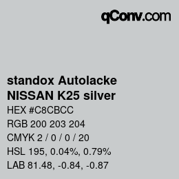 Color code: standox Autolacke - NISSAN K25 silver | qconv.com