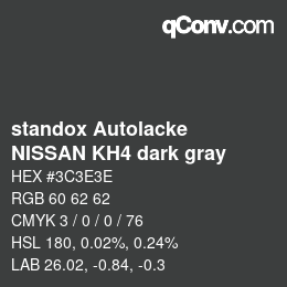 Farbcode: standox Autolacke - NISSAN KH4 dark gray | qconv.com