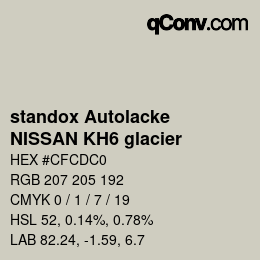Color code: standox Autolacke - NISSAN KH6 glacier | qconv.com