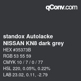 Color code: standox Autolacke - NISSAN KN8 dark grey | qconv.com