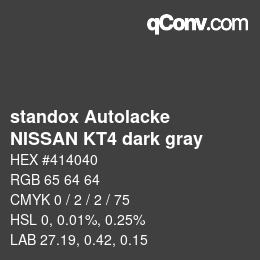 Color code: standox Autolacke - NISSAN KT4 dark gray | qconv.com