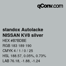 Color code: standox Autolacke - NISSAN KV8 silver | qconv.com