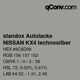 Color code: standox Autolacke - NISSAN KX4 technosilber | qconv.com