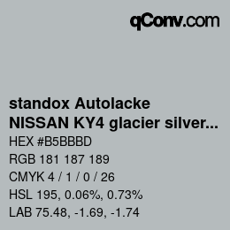 Color code: standox Autolacke - NISSAN KY4 glacier silver p | qconv.com