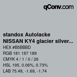 カラーコード: standox Autolacke - NISSAN KY4 glacier silver p | qconv.com