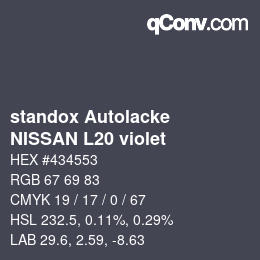 Código de color: standox Autolacke - NISSAN L20 violet | qconv.com