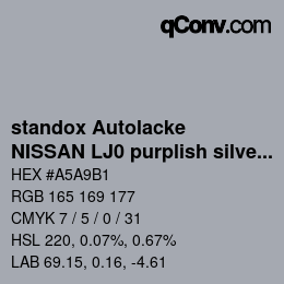 Color code: standox Autolacke - NISSAN LJ0 purplish silver | qconv.com