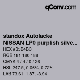 Farbcode: standox Autolacke - NISSAN LP0 purplish silver | qconv.com