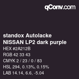 Color code: standox Autolacke - NISSAN LP2 dark purple | qconv.com