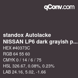 Color code: standox Autolacke - NISSAN LP6 dark grayish purple | qconv.com