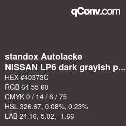 カラーコード: standox Autolacke - NISSAN LP6 dark grayish purple | qconv.com