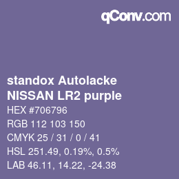 カラーコード: standox Autolacke - NISSAN LR2 purple | qconv.com