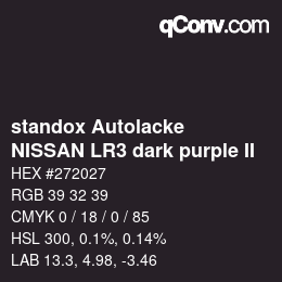カラーコード: standox Autolacke - NISSAN LR3 dark purple II | qconv.com