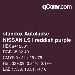 Farbcode: standox Autolacke - NISSAN LS1 reddish purple | qconv.com