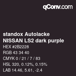 Color code: standox Autolacke - NISSAN LS2 dark purple | qconv.com