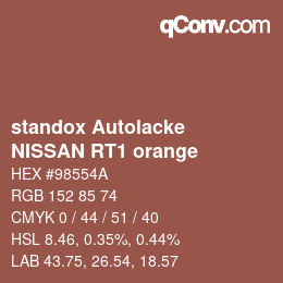 Color code: standox Autolacke - NISSAN RT1 orange | qconv.com