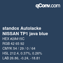 Color code: standox Autolacke - NISSAN TP1 java blue | qconv.com