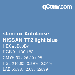 Color code: standox Autolacke - NISSAN TT2 light blue | qconv.com