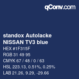 Color code: standox Autolacke - NISSAN TV3 blue | qconv.com
