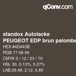 Color code: standox Autolacke - PEUGEOT EDP brun palombe | qconv.com