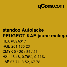 Color code: standox Autolacke - PEUGEOT KAE jaune malaga | qconv.com