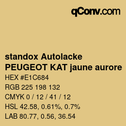 Color code: standox Autolacke - PEUGEOT KAT jaune aurore | qconv.com