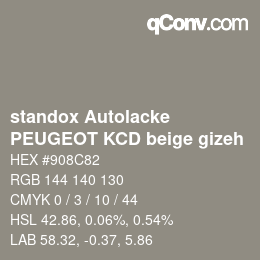 Código de color: standox Autolacke - PEUGEOT KCD beige gizeh | qconv.com