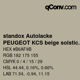 Color code: standox Autolacke - PEUGEOT KCS beige solstice | qconv.com