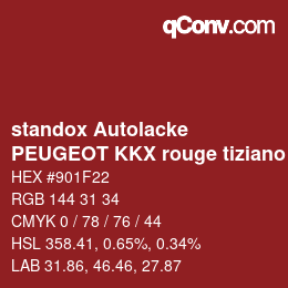 Color code: standox Autolacke - PEUGEOT KKX rouge tiziano | qconv.com