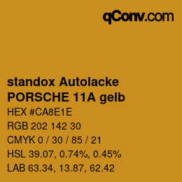 Color code: standox Autolacke - PORSCHE 11A gelb | qconv.com