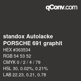 カラーコード: standox Autolacke - PORSCHE 691 graphit | qconv.com