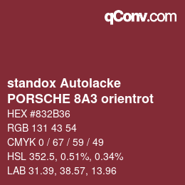 Color code: standox Autolacke - PORSCHE 8A3 orientrot | qconv.com