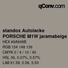 Código de color: standox Autolacke - PORSCHE M1W jaramabeige | qconv.com