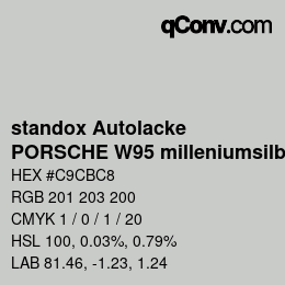 Color code: standox Autolacke - PORSCHE W95 milleniumsilber | qconv.com