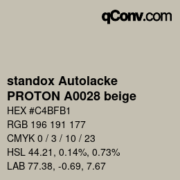 Color code: standox Autolacke - PROTON A0028 beige | qconv.com