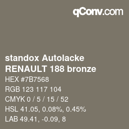Farbcode: standox Autolacke - RENAULT 188 bronze | qconv.com