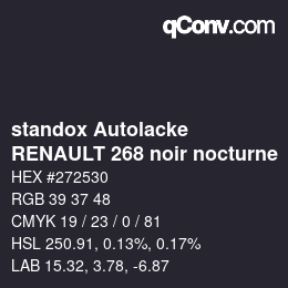 Color code: standox Autolacke - RENAULT 268 noir nocturne | qconv.com