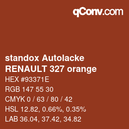 Color code: standox Autolacke - RENAULT 327 orange | qconv.com