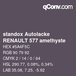 Código de color: standox Autolacke - RENAULT 577 amethyste | qconv.com - big