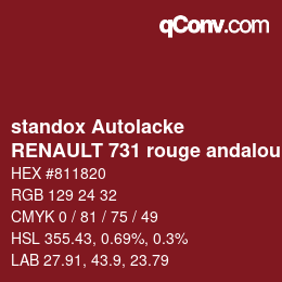 カラーコード: standox Autolacke - RENAULT 731 rouge andalou | qconv.com