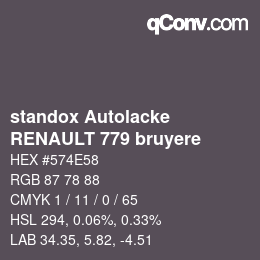 Farbcode: standox Autolacke - RENAULT 779 bruyere | qconv.com