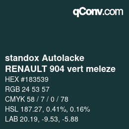 Código de color: standox Autolacke - RENAULT 904 vert meleze | qconv.com
