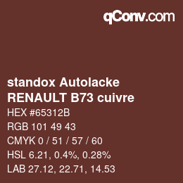 カラーコード: standox Autolacke - RENAULT B73 cuivre | qconv.com