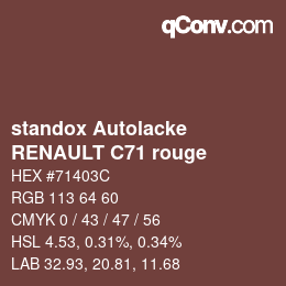 カラーコード: standox Autolacke - RENAULT C71 rouge | qconv.com