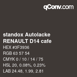 Color code: standox Autolacke - RENAULT D14 cafe | qconv.com